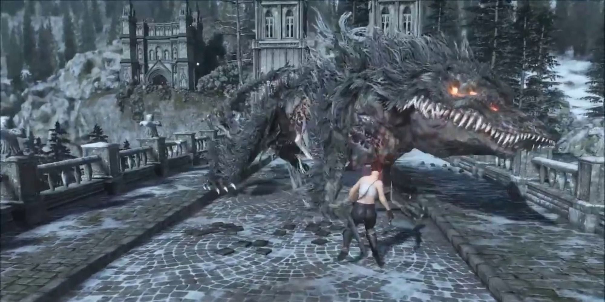 player character fighting sulyvahn's beast in dark souls 3