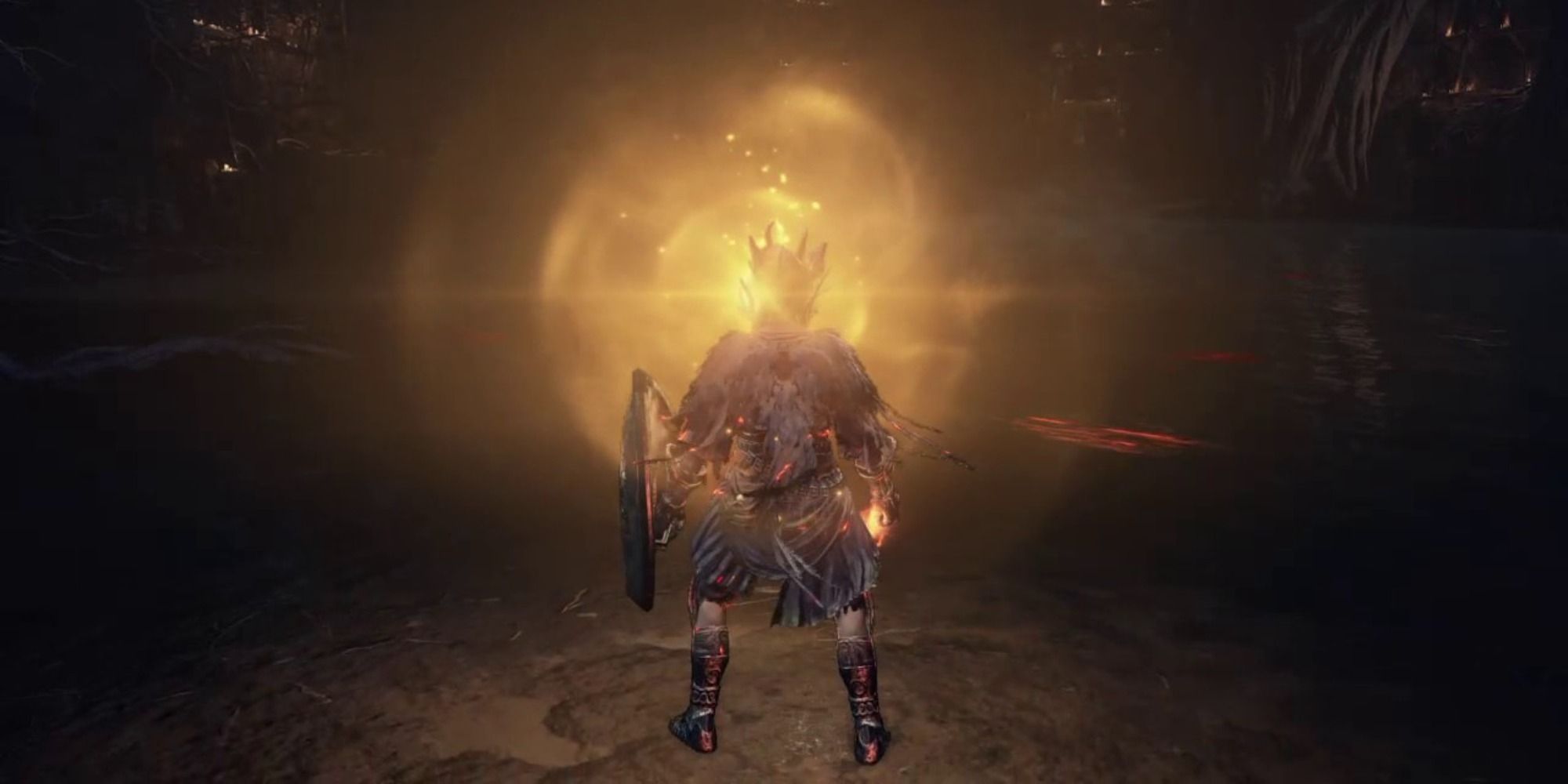 player character using the Warmth spell in Dark Souls 3