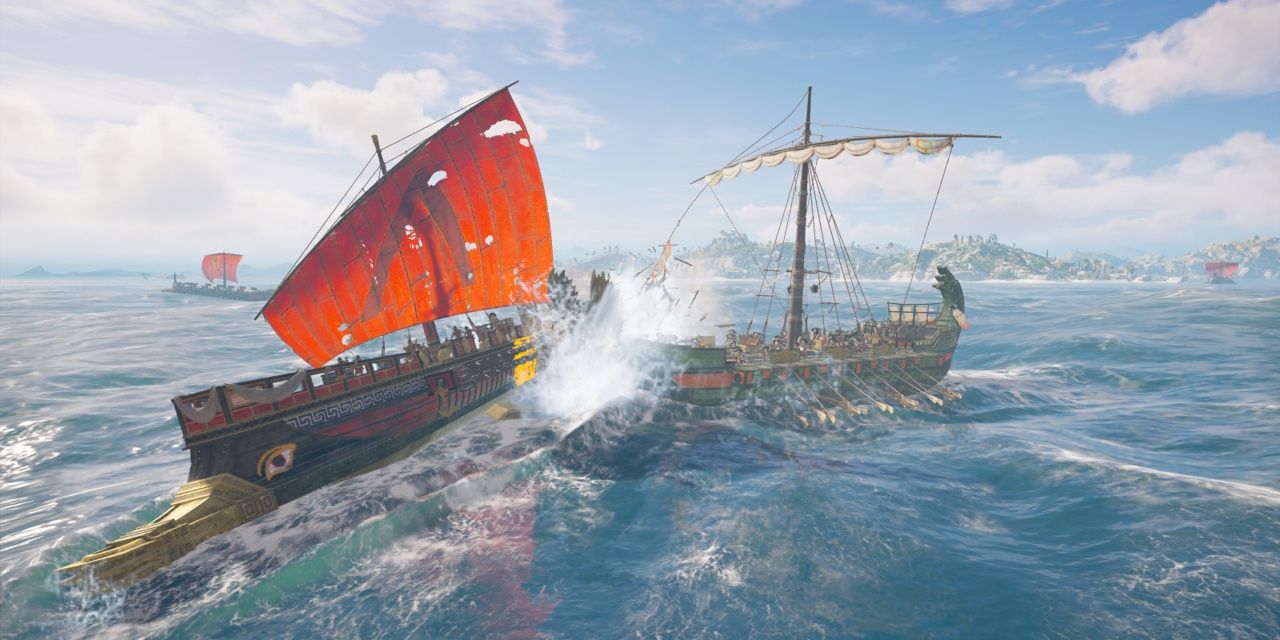 AC Odyssey Adrestia Ramming Spartan Ship