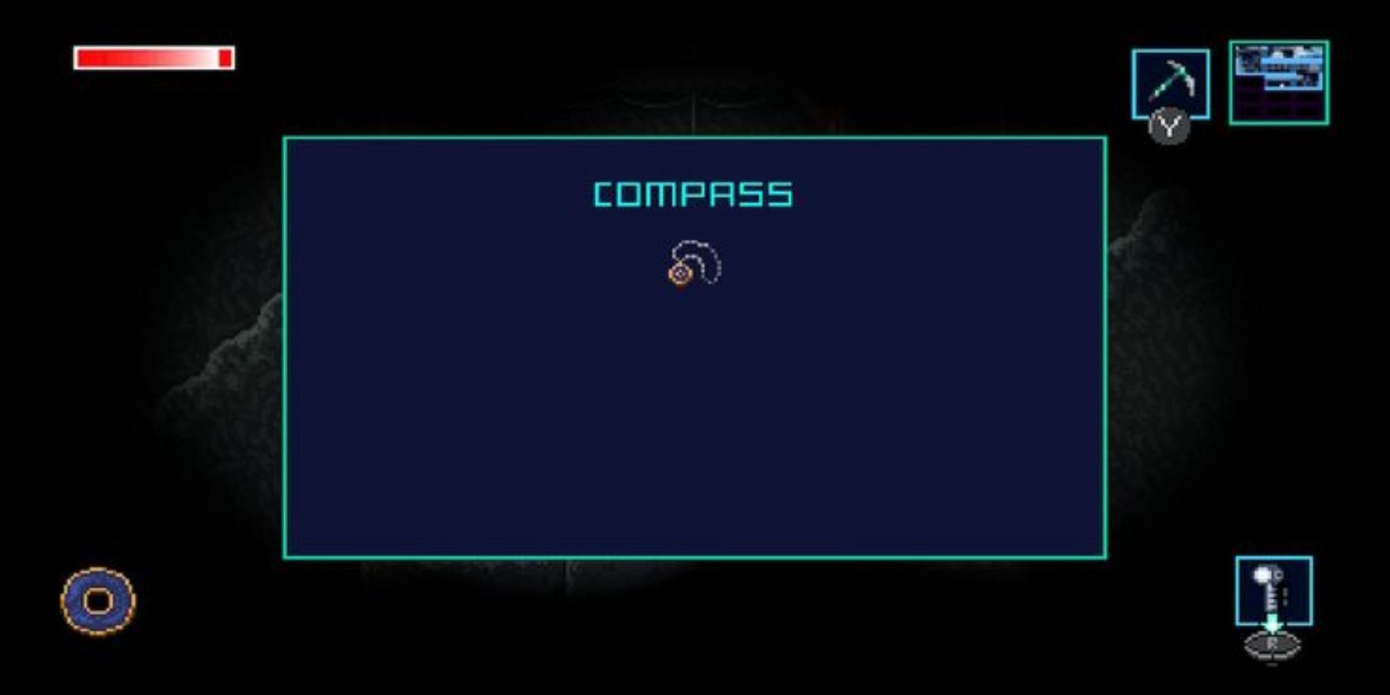 Axiom Verge 2 screen for collecting the Compass