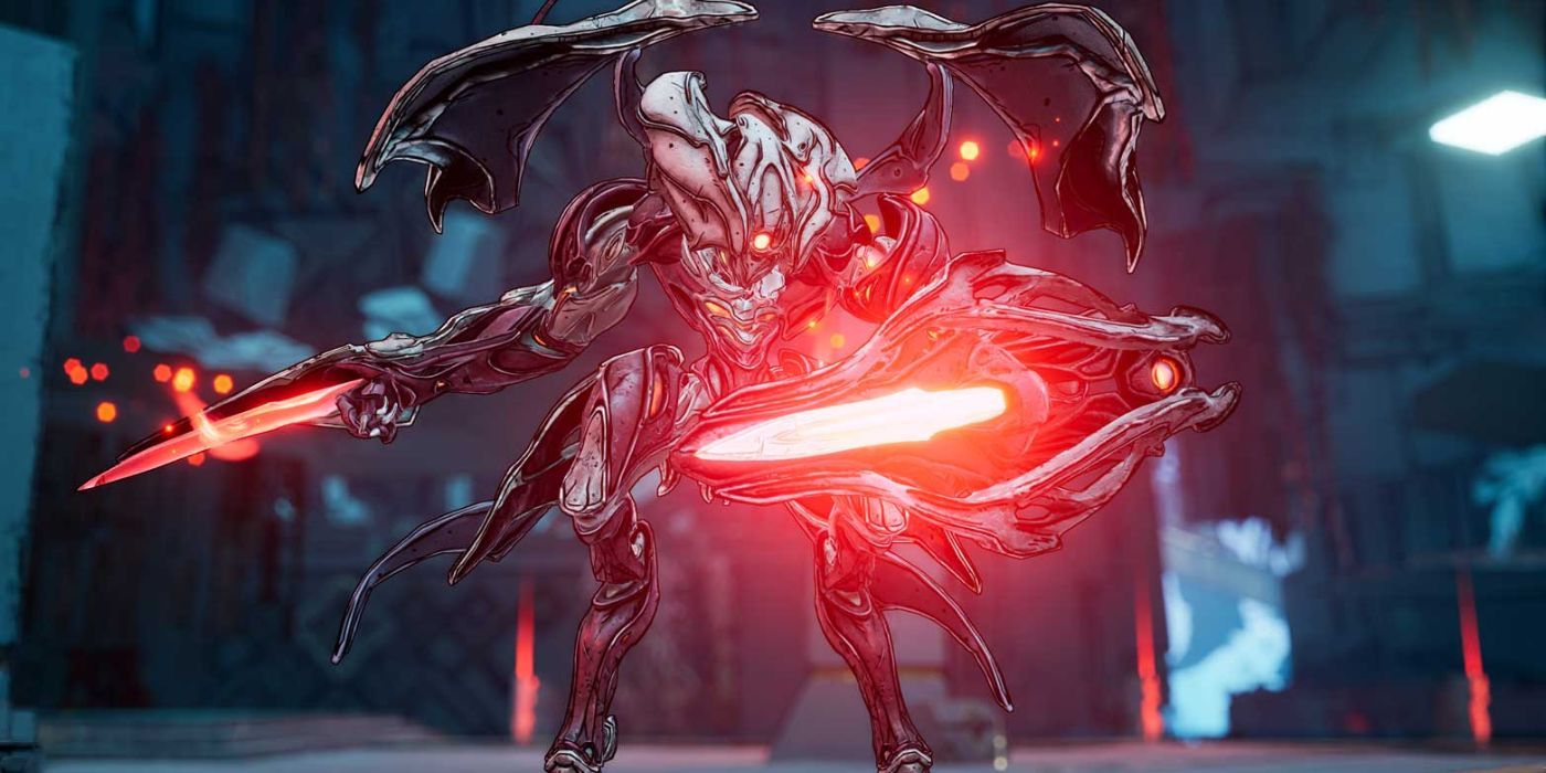Anathema is ready to fight with his blades drawn.