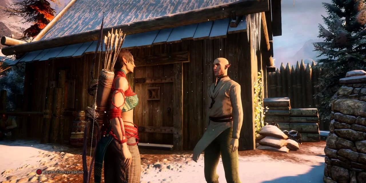 Solas in Haven Talking To Inquisitor  