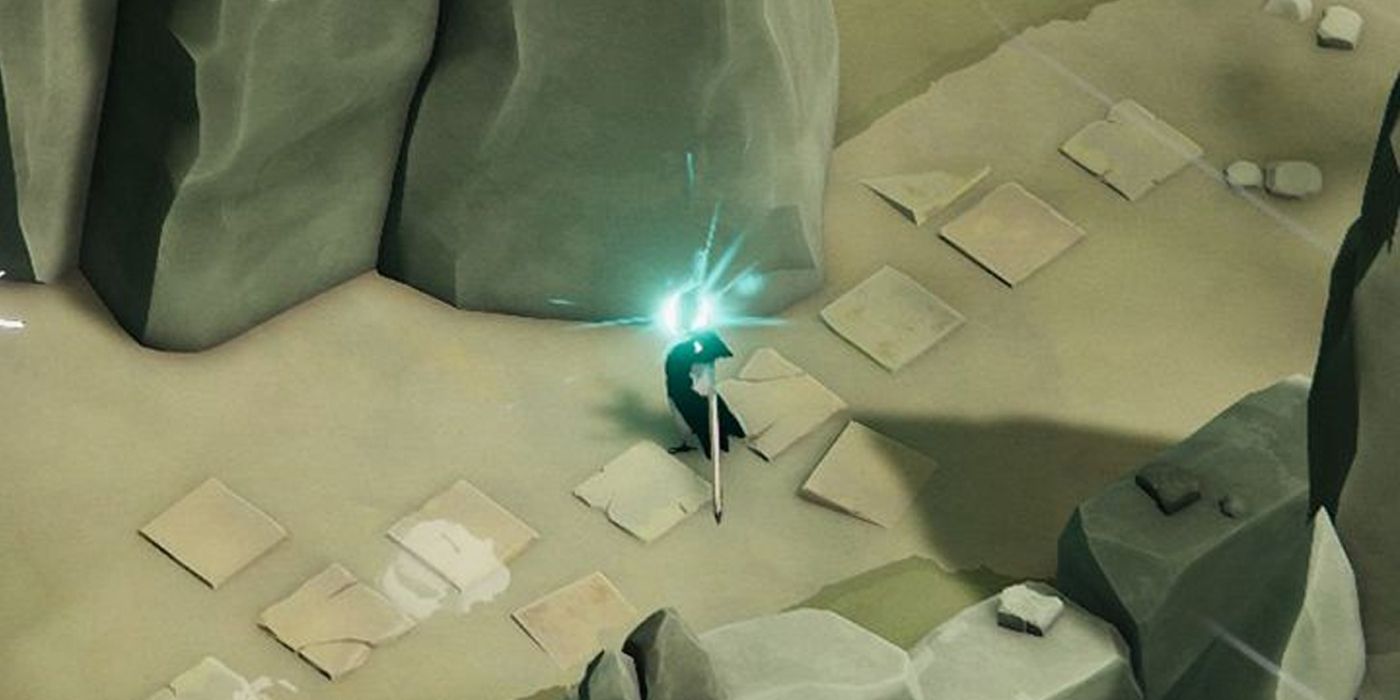 crow casting the bomb spell in ruins