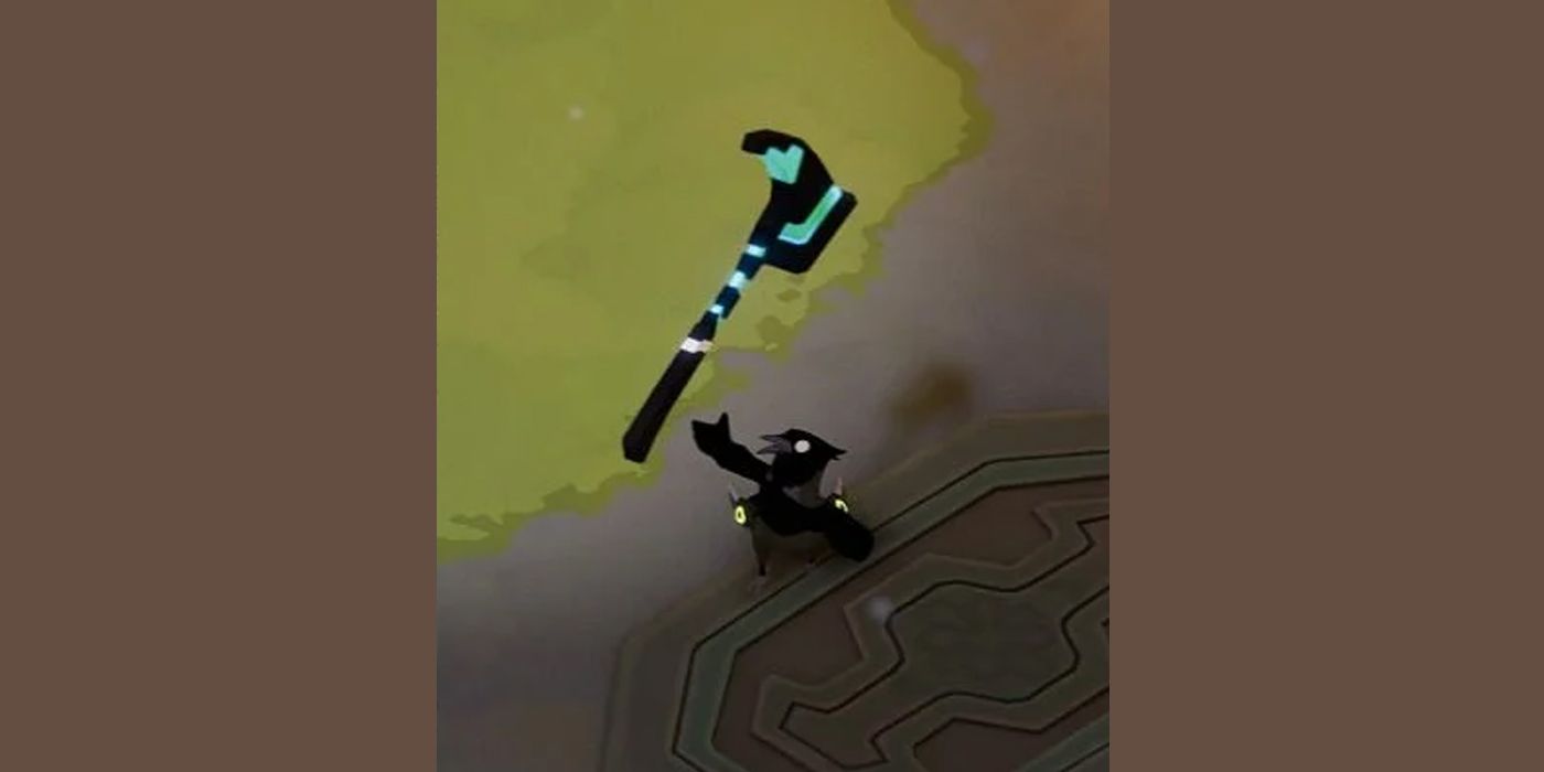 crow obtaining hammer