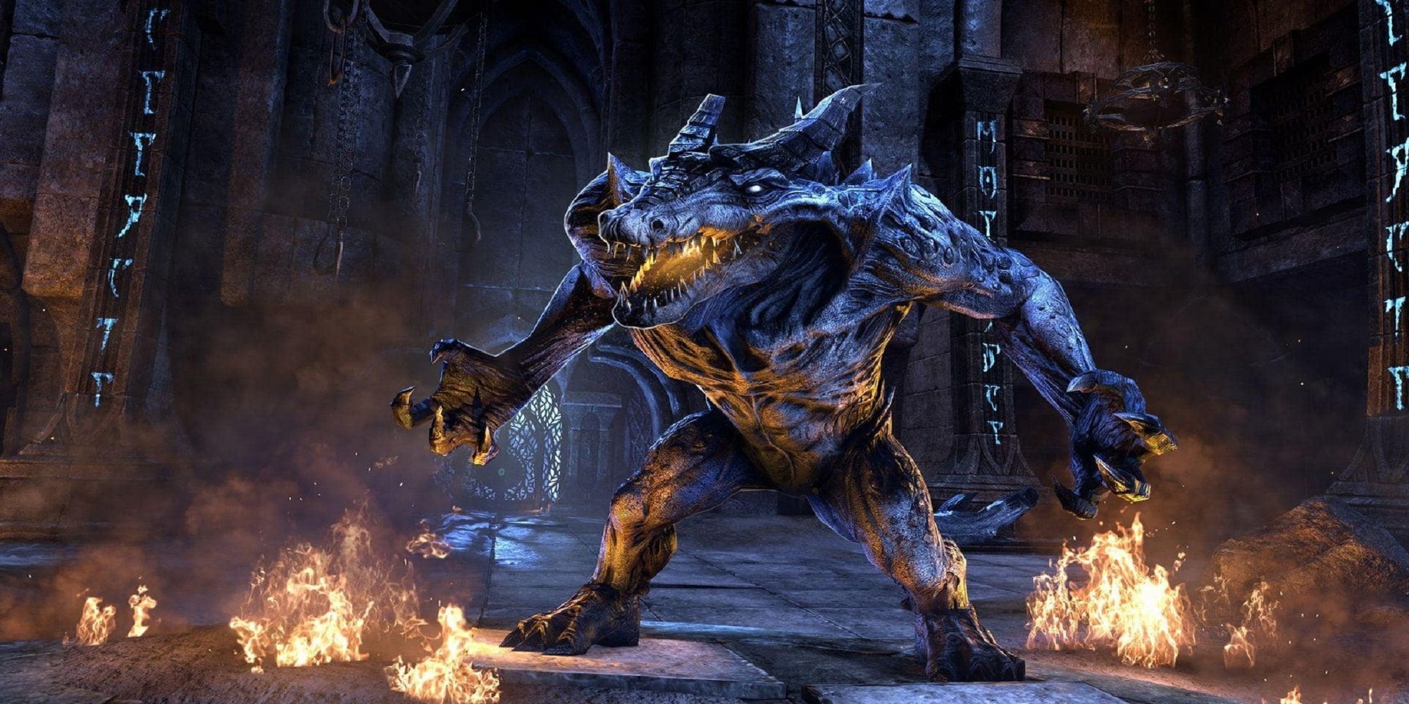 The boss of Banished Cells II, Maw of the Infernal, from Elder Scrolls Online.