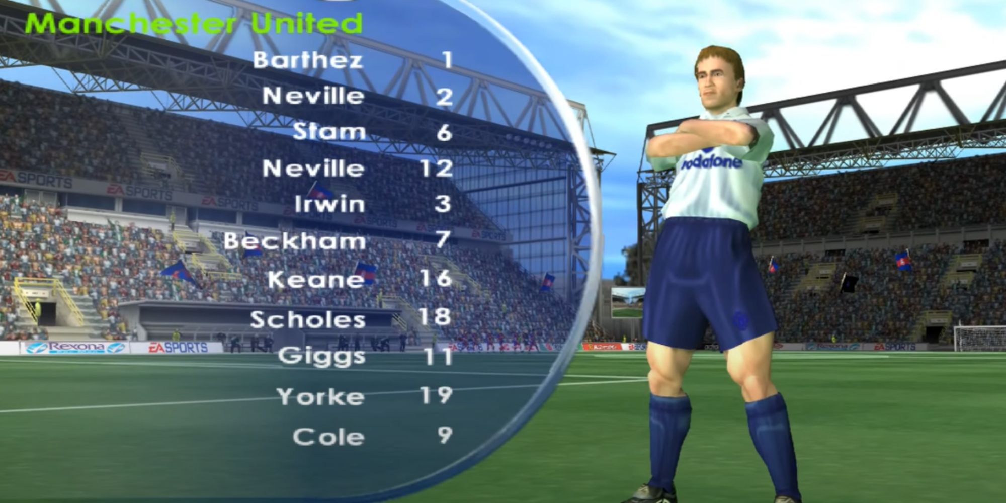 Fifa 2001 Screenshot Of Manchester United Line-Up