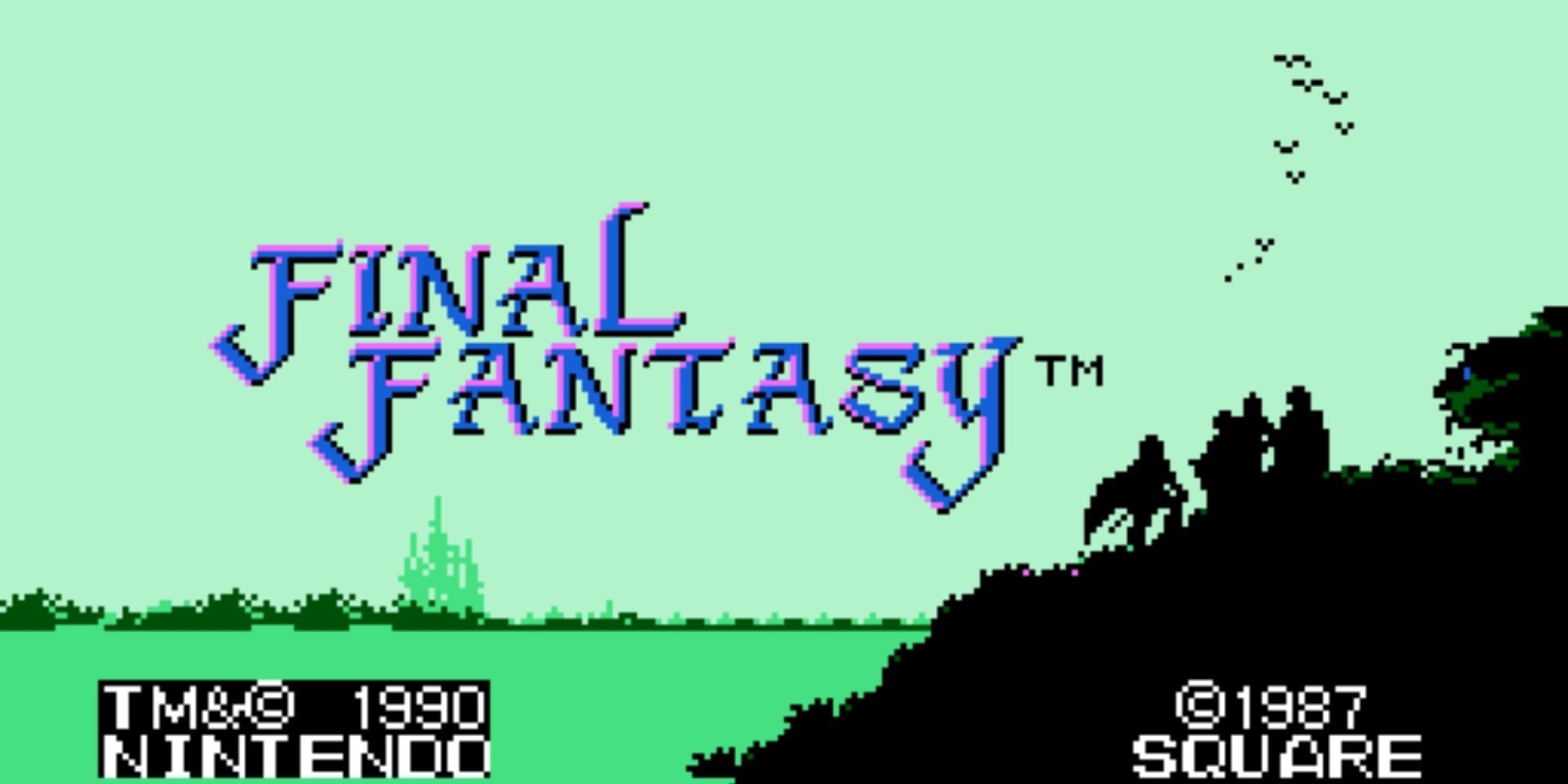 Final Fantasy One title card after smash cut following first castle