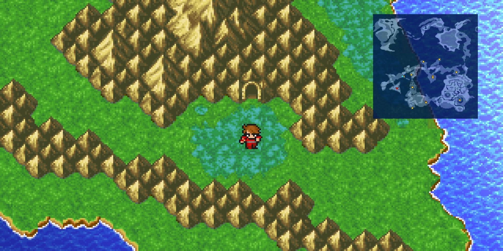 Outside the Cavern of Earth in Final Fantasy Pixel Remaster