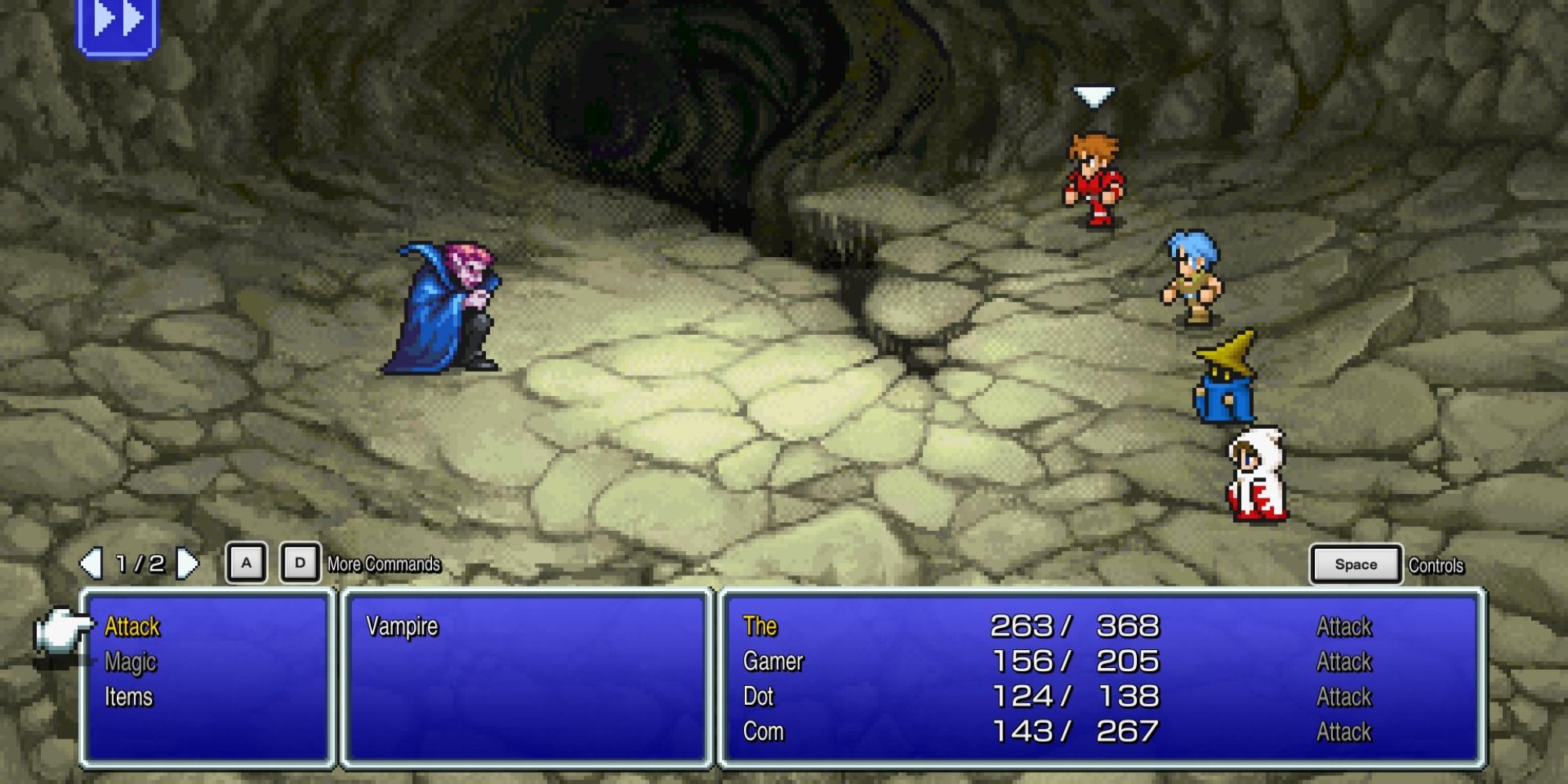 Fighting the Vampire in Final Fantasy Pixel Remaster
