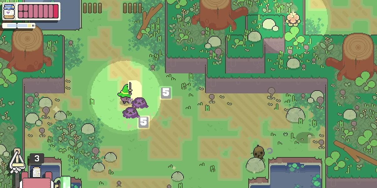 Garden Story Concord Uses Quick Hand Attack On Two Purple Oozes