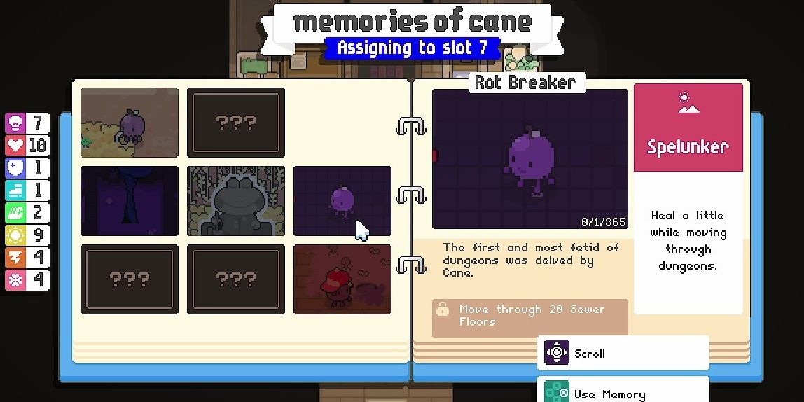 Garden Story Scrapbook Opened To Spelunker Buff Memory