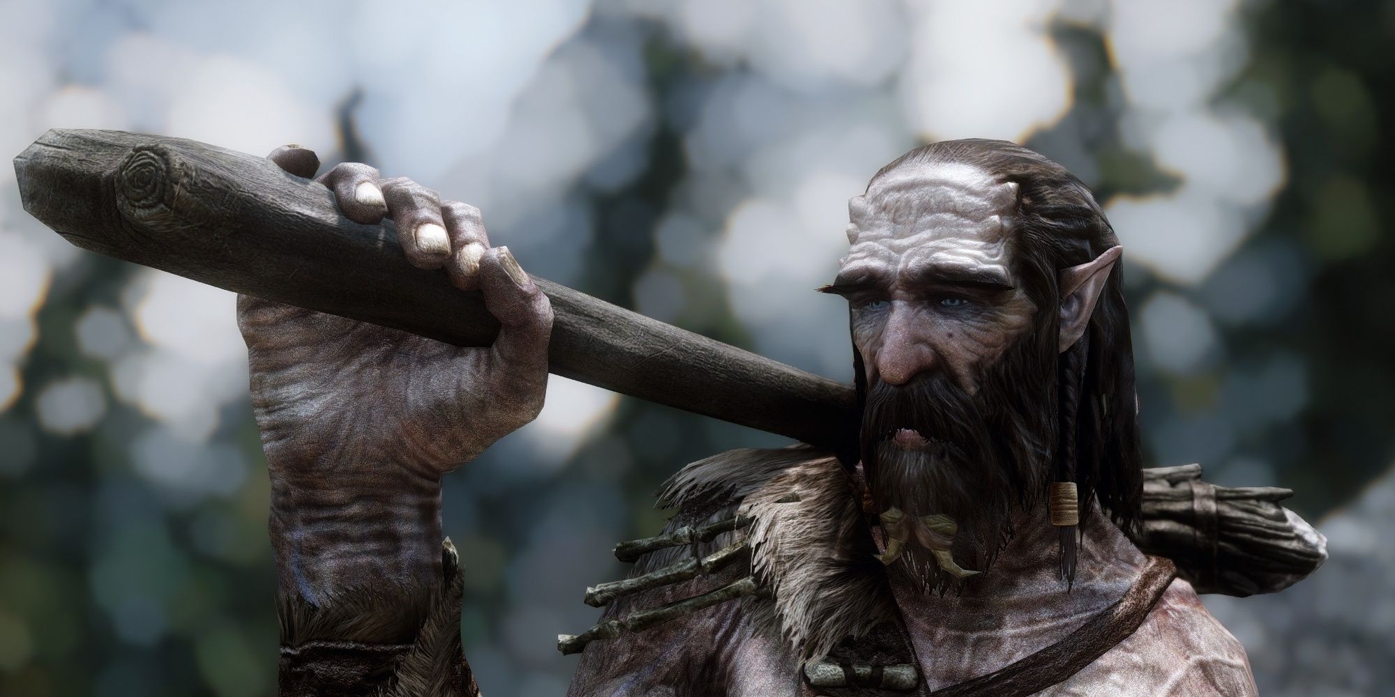Giant holding a club in Skyrim