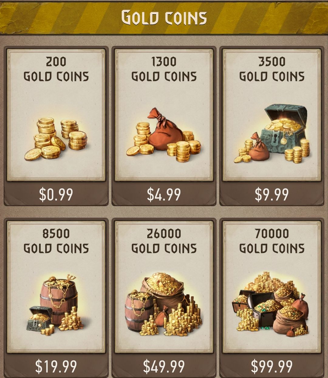 Gold-Coins-bundles-in-game-shop-currency-conversion-pay-to-play-The-Witcher-Monster-Slayer