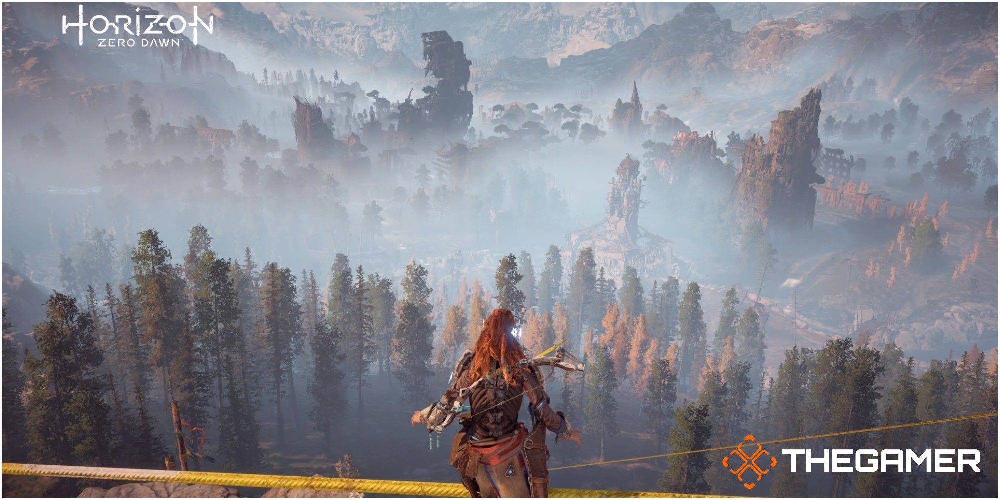 Horizon Zero Dawn Aloy Balancing On Banuk Trail Rope