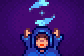 Fortune Teller displaying a blue ying-yang shape