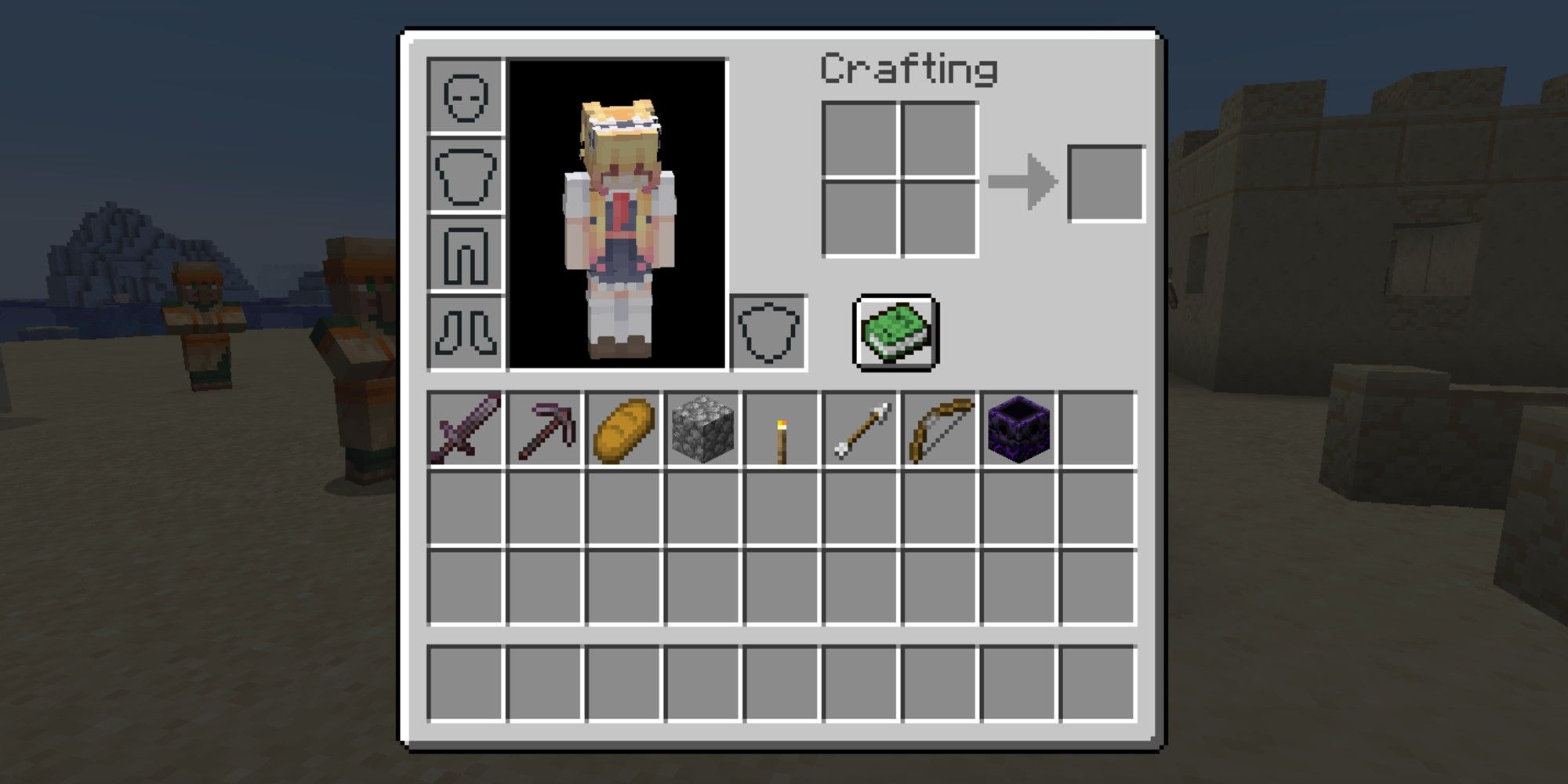players inventory with helpful items to explore a nether fortress