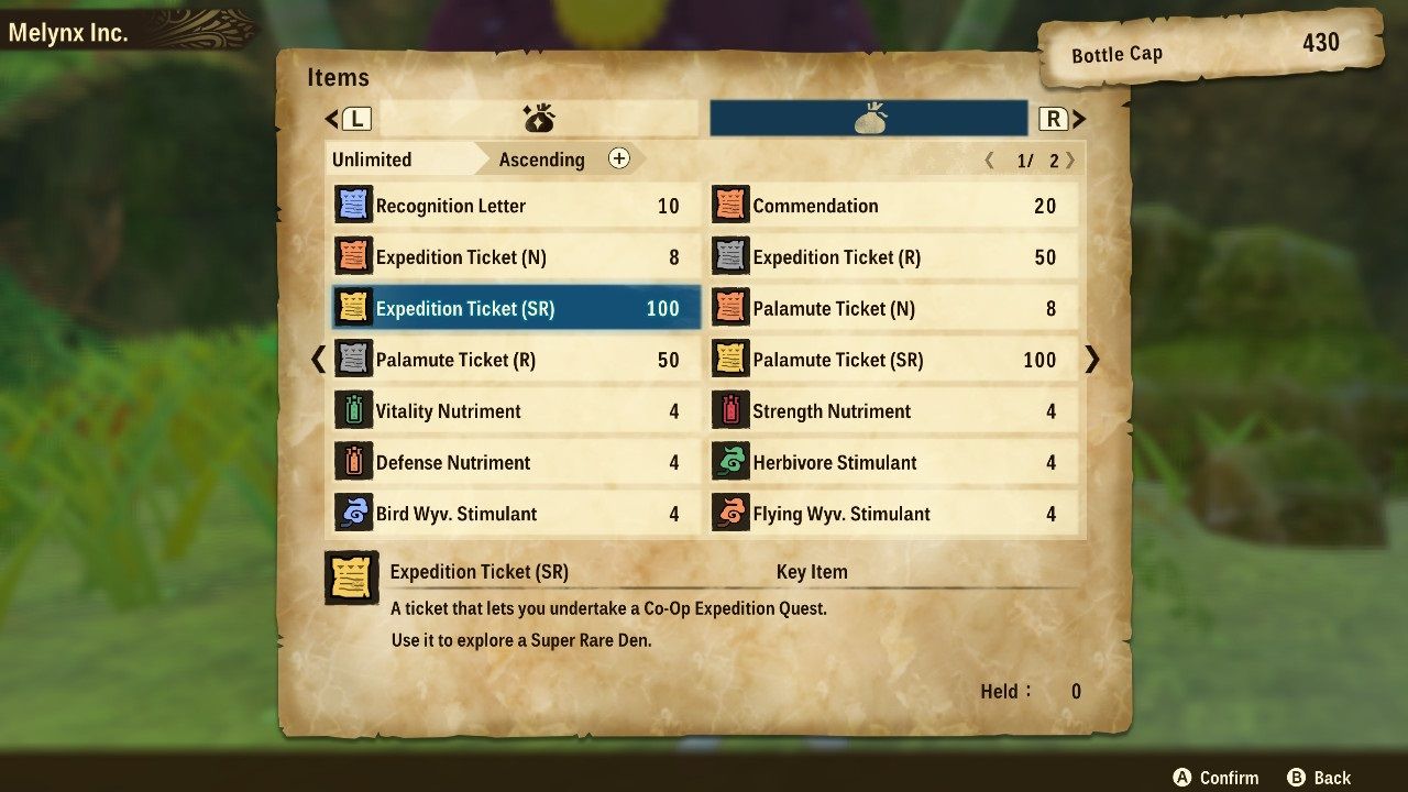 Monster Hunter Stories 2 Wings of Ruin melynx inc vendor selling tickets