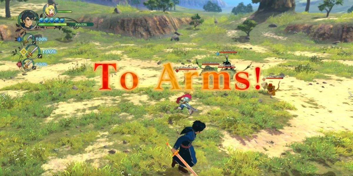 Roland prepares to fight in Ni No Kuni 2