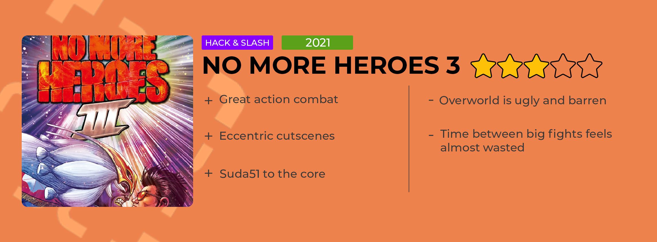 No More Heroes 3 Review Card