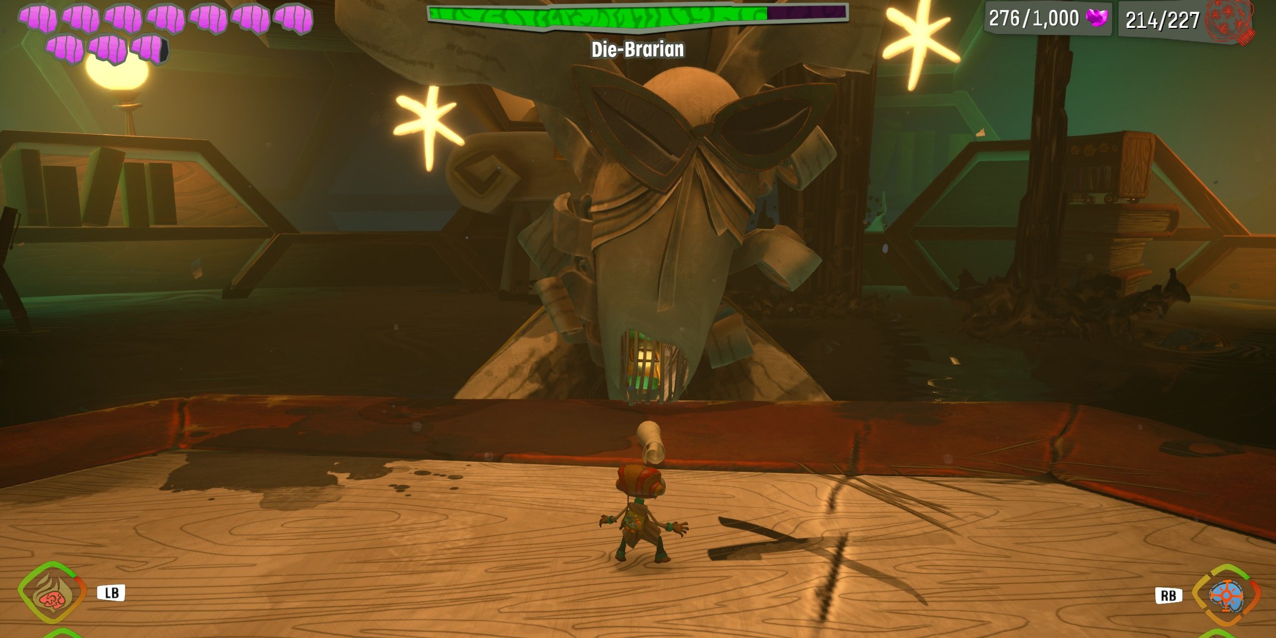 Die Brarian boss fight in Psychonauts 2