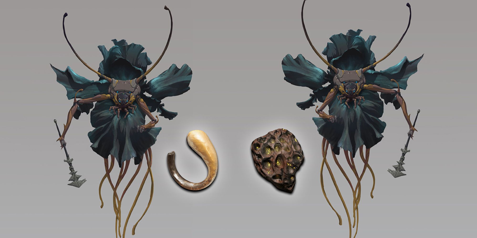 Remnant From The Ashes - Ixillis Concept Art With Hive Stone And Guardian Tentacle PNGs Overlaid On Top