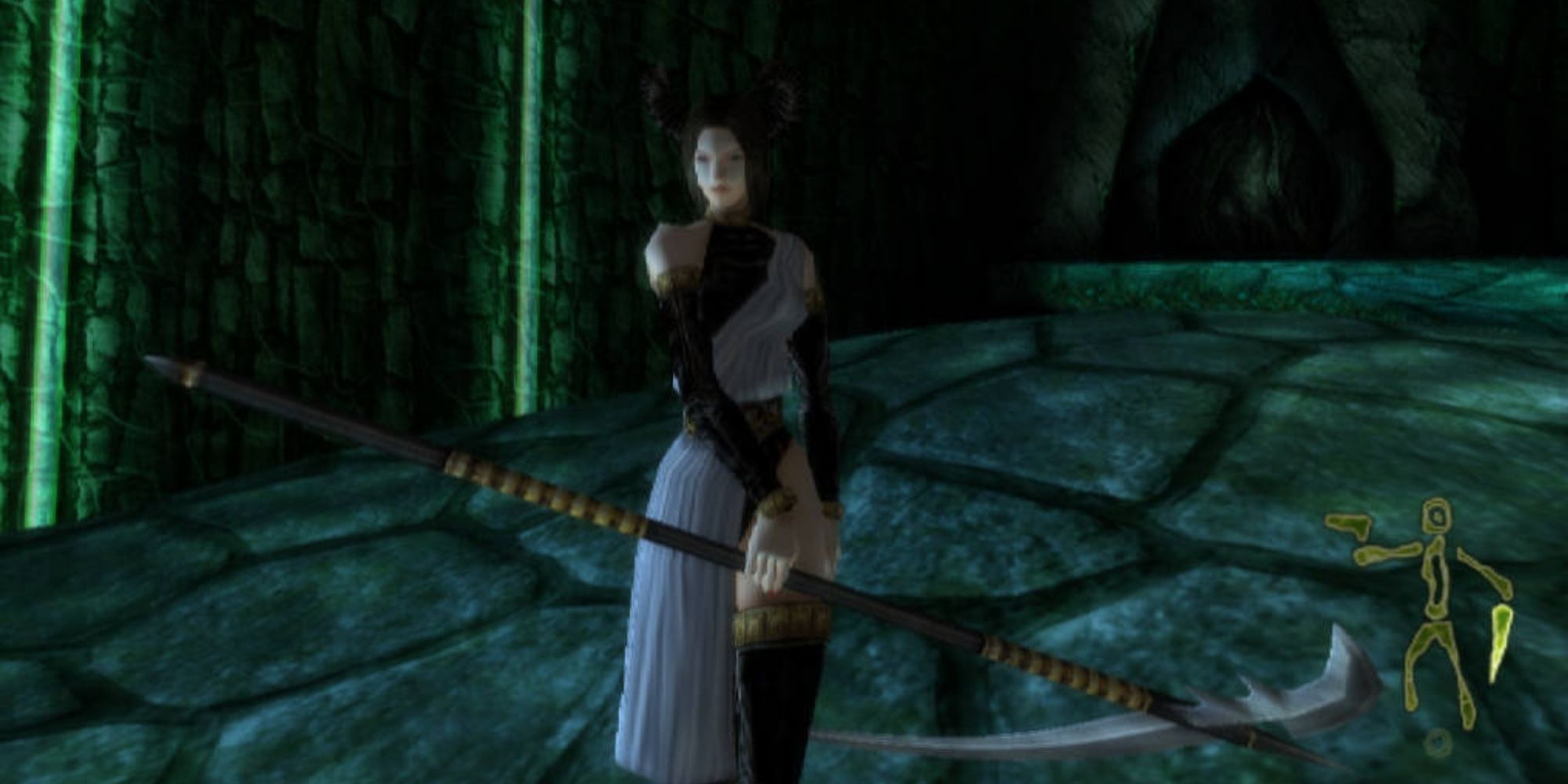 Shadow Tower Abyss Rurufron NPC character wielding scythe