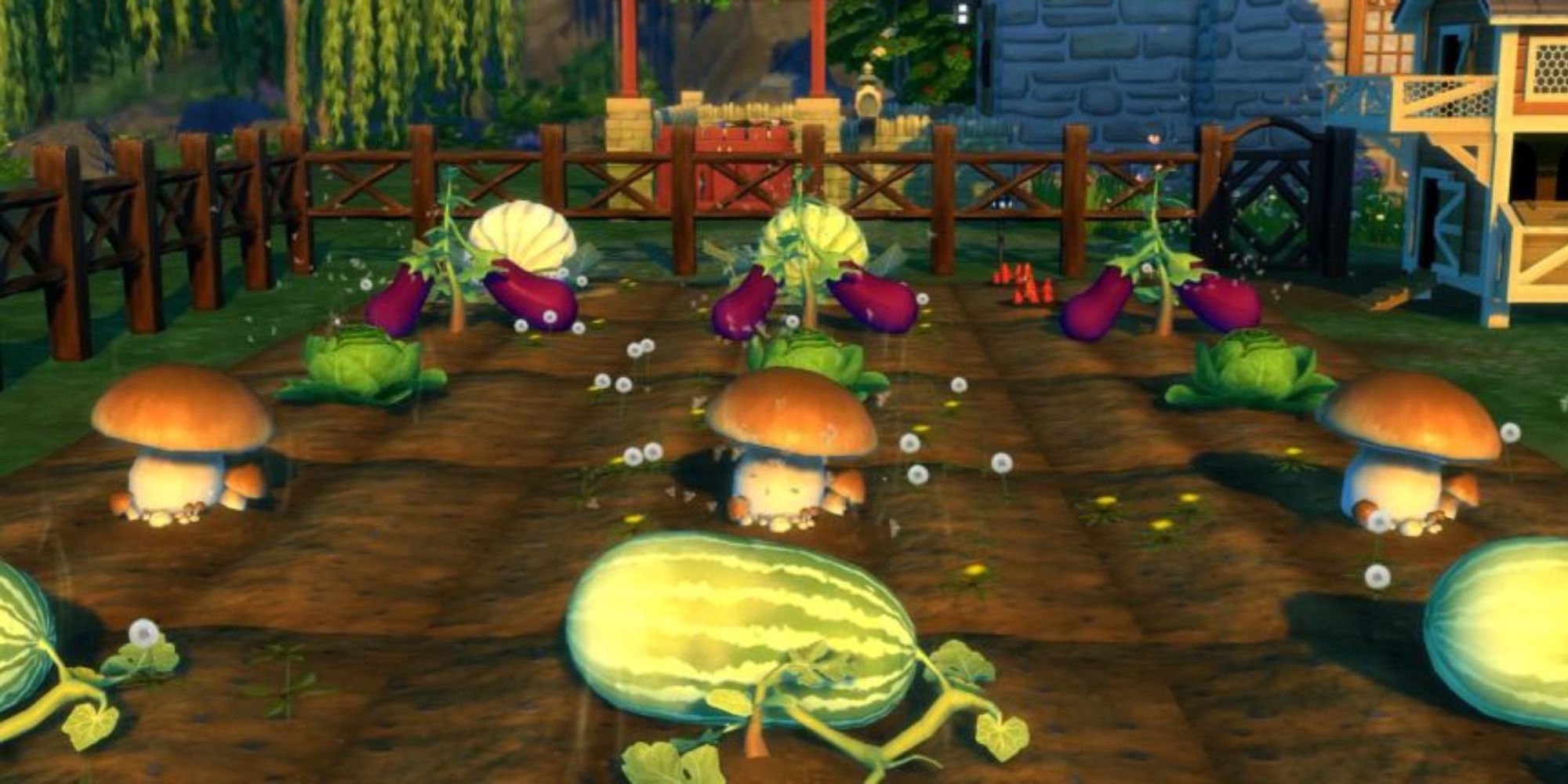 Sims 4 Oversized Crops on dirt
