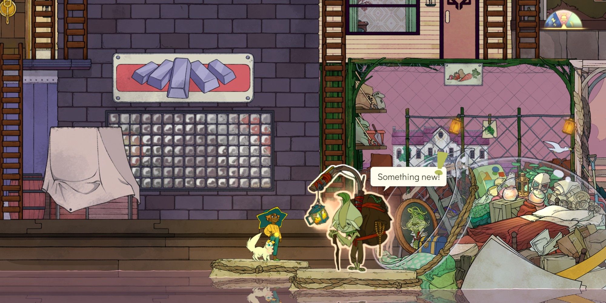 stella talking to Francis the Wandering Merchant 