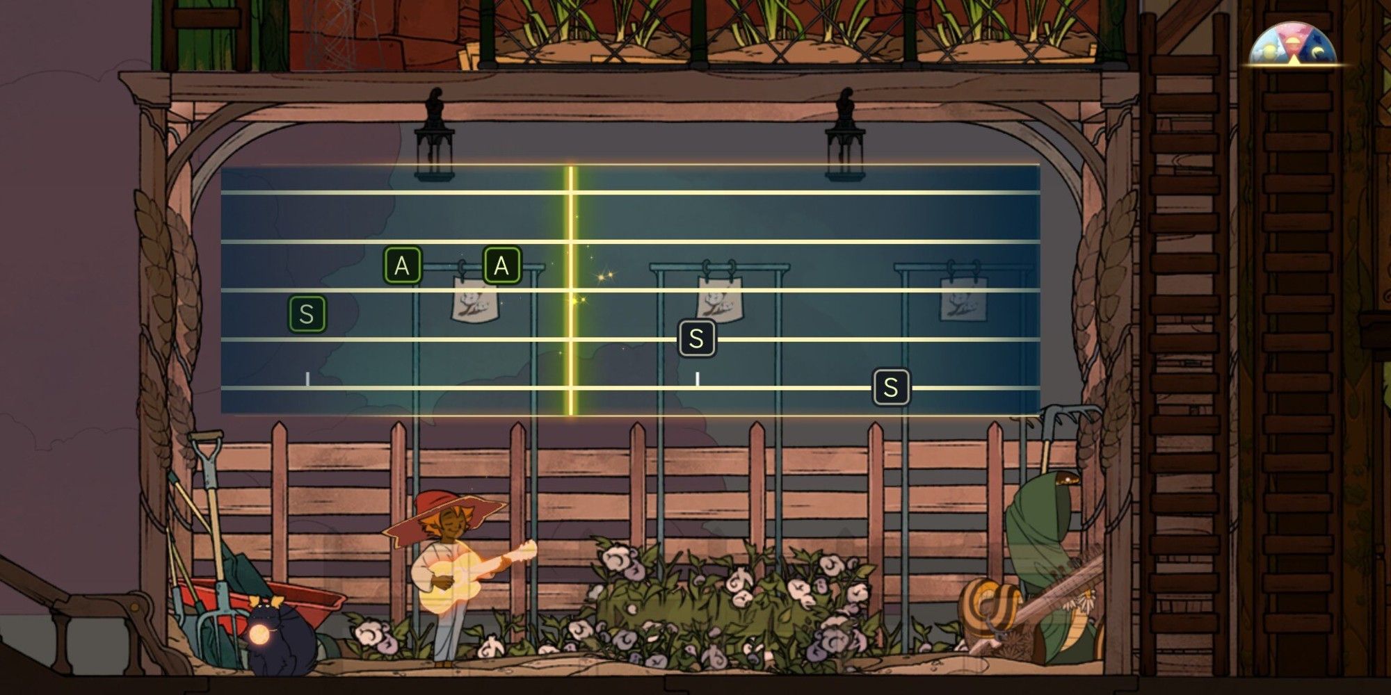 stella playing music to crops in the field