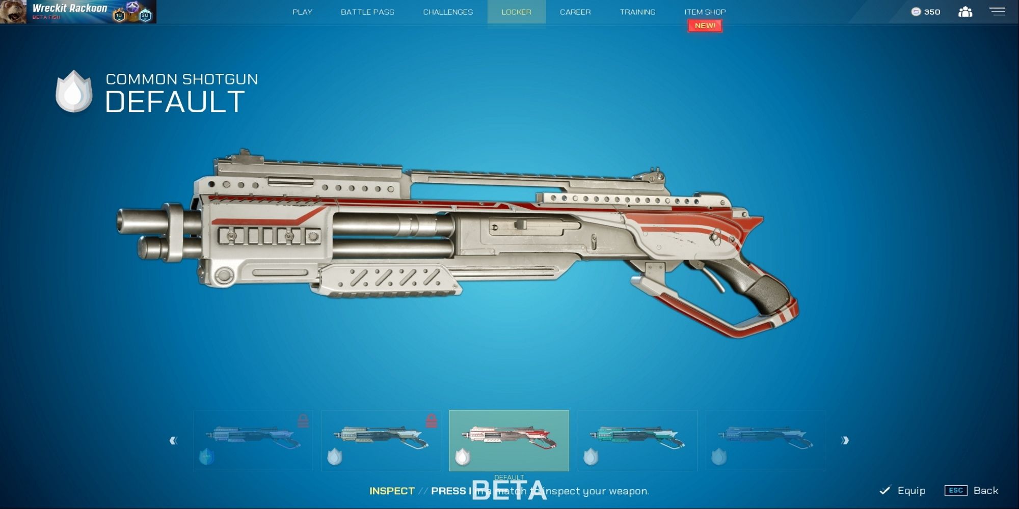 The shotgun with the default skin from Splitgate