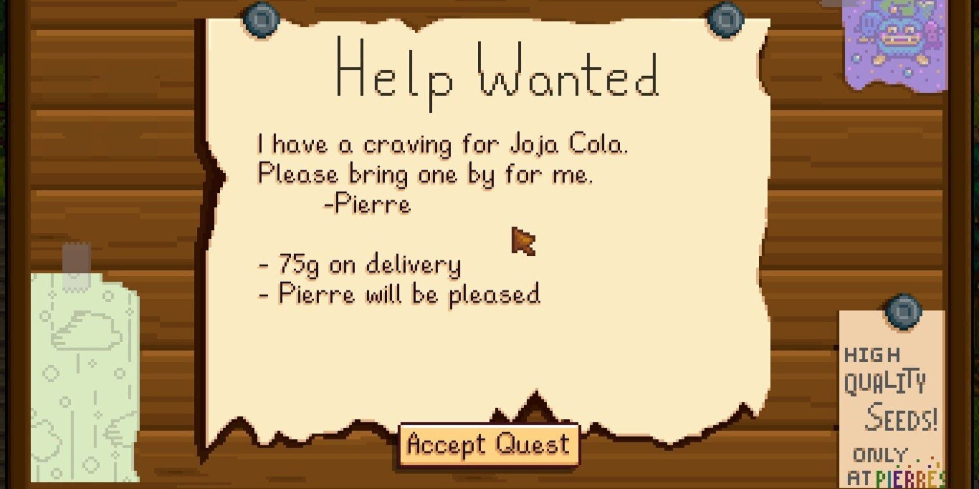 help wanted quest for pierre