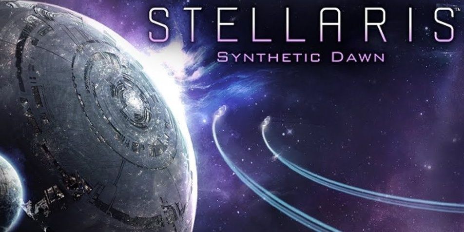 A promotional image for the Stellaris Synthetic Dawn story pack.