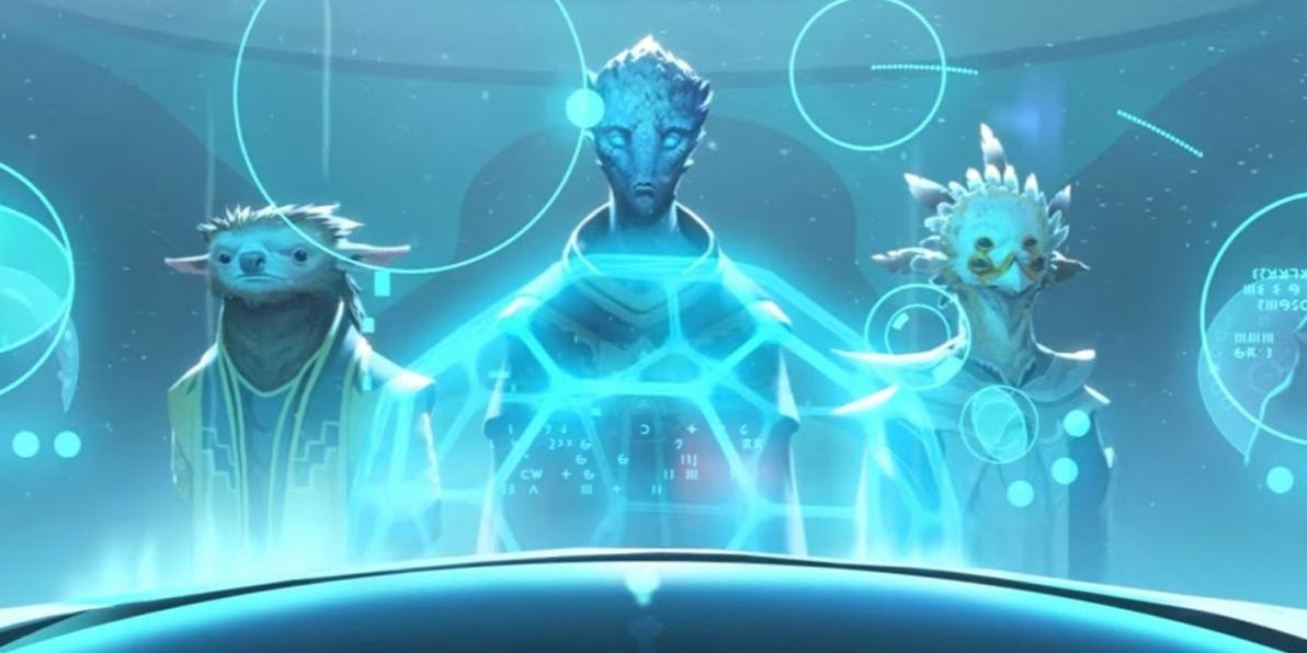 Three leaders of Stellaris's possible species.