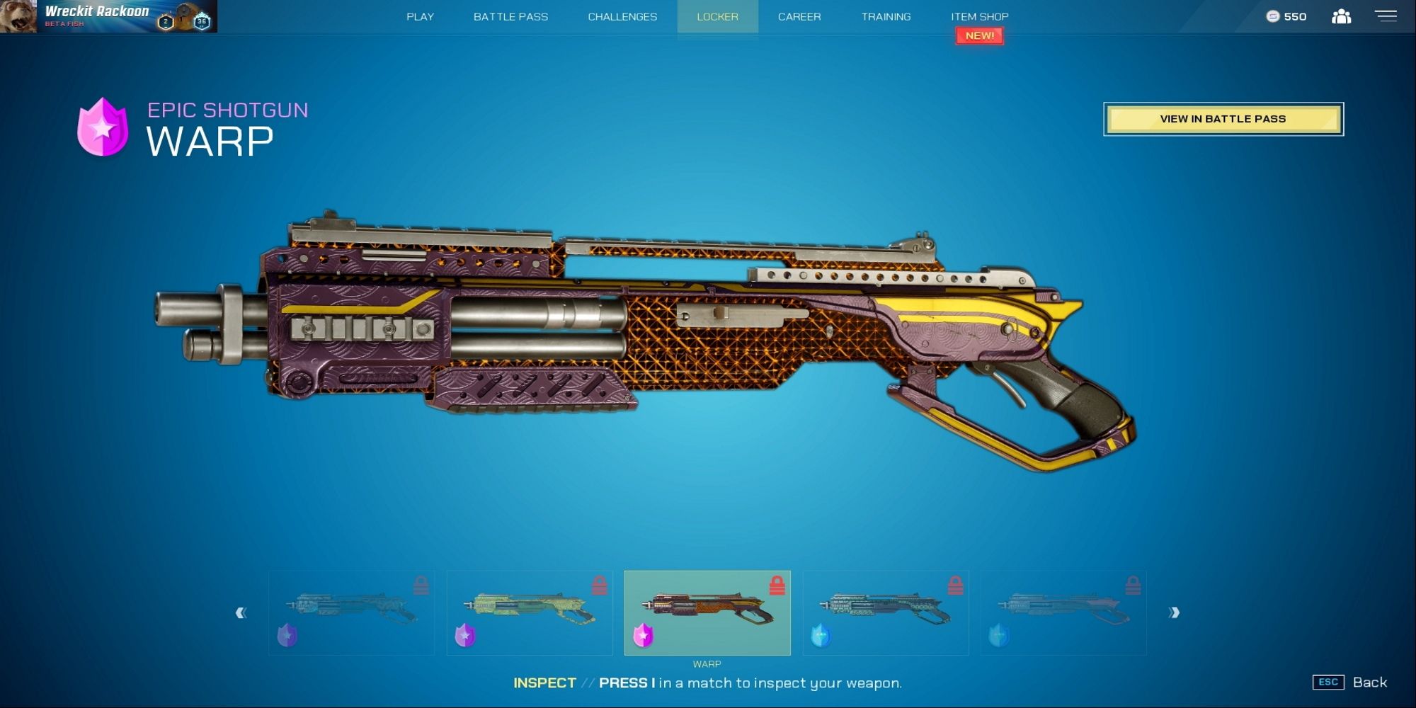 The epic Shotgun Warp skin from Splitgate