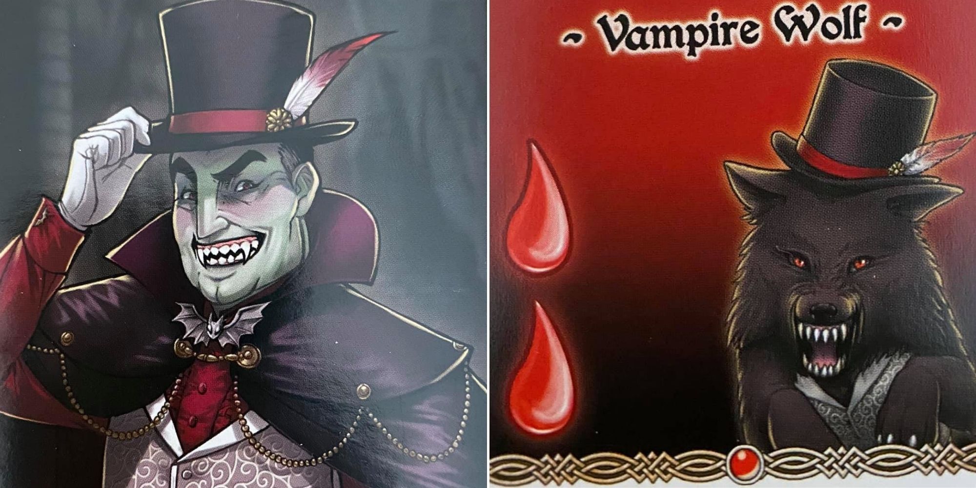 The Red Dragon Inn - Baron Von Vlazlo Deck Cover Art - The vampire's wolf form deck of cards 