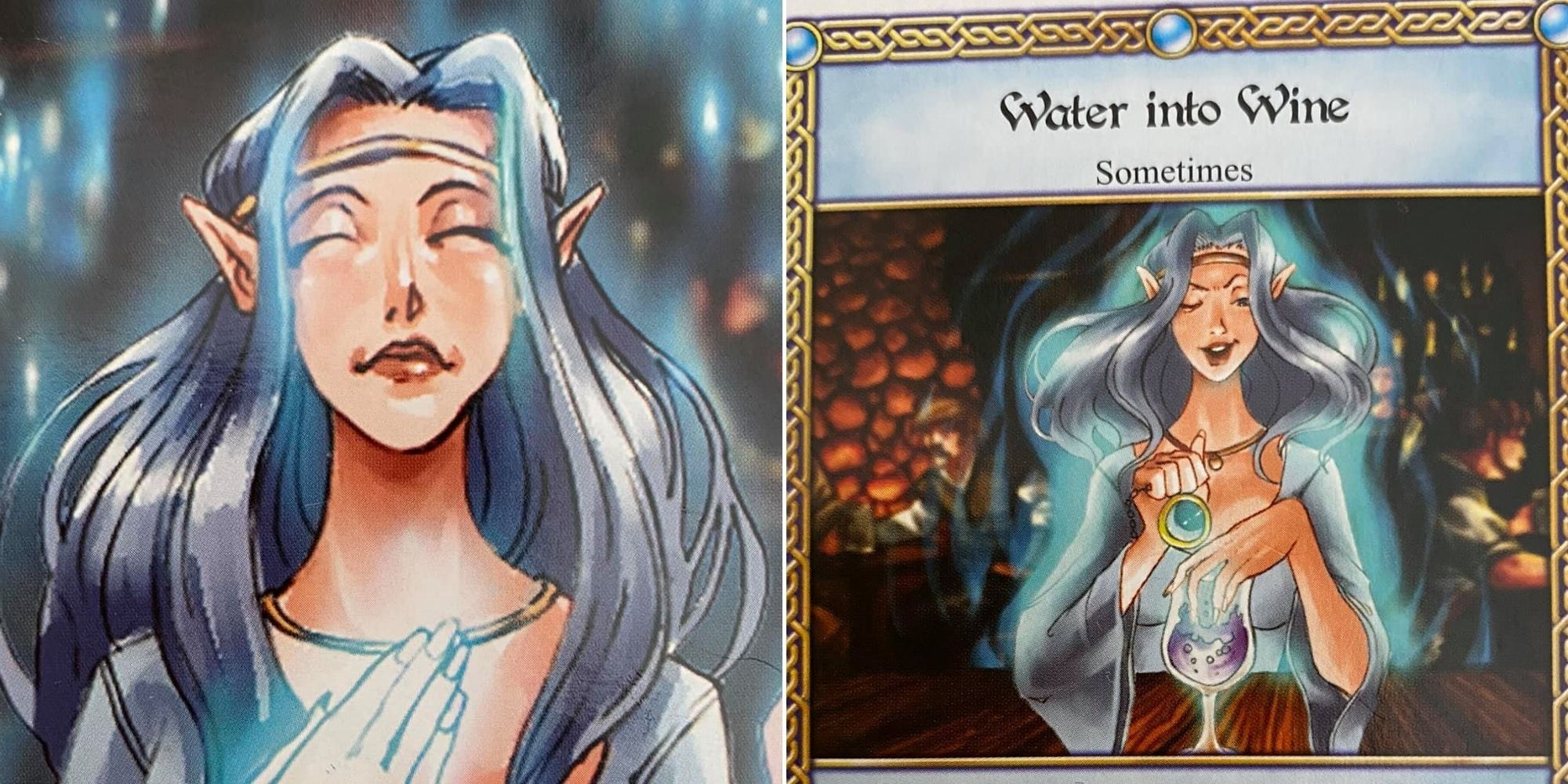 The Red Dragon Inn - Deirdre The Priestess Deck Cover Art - The Water Into Wine Sometimes card 
