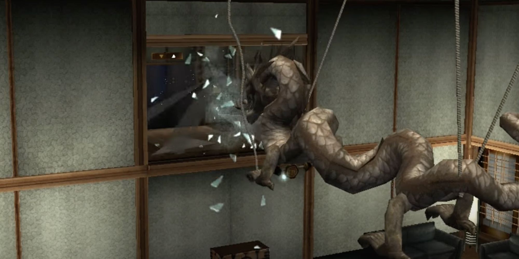 The dragon smashing the window in Japan in Tomb Raider Legend.