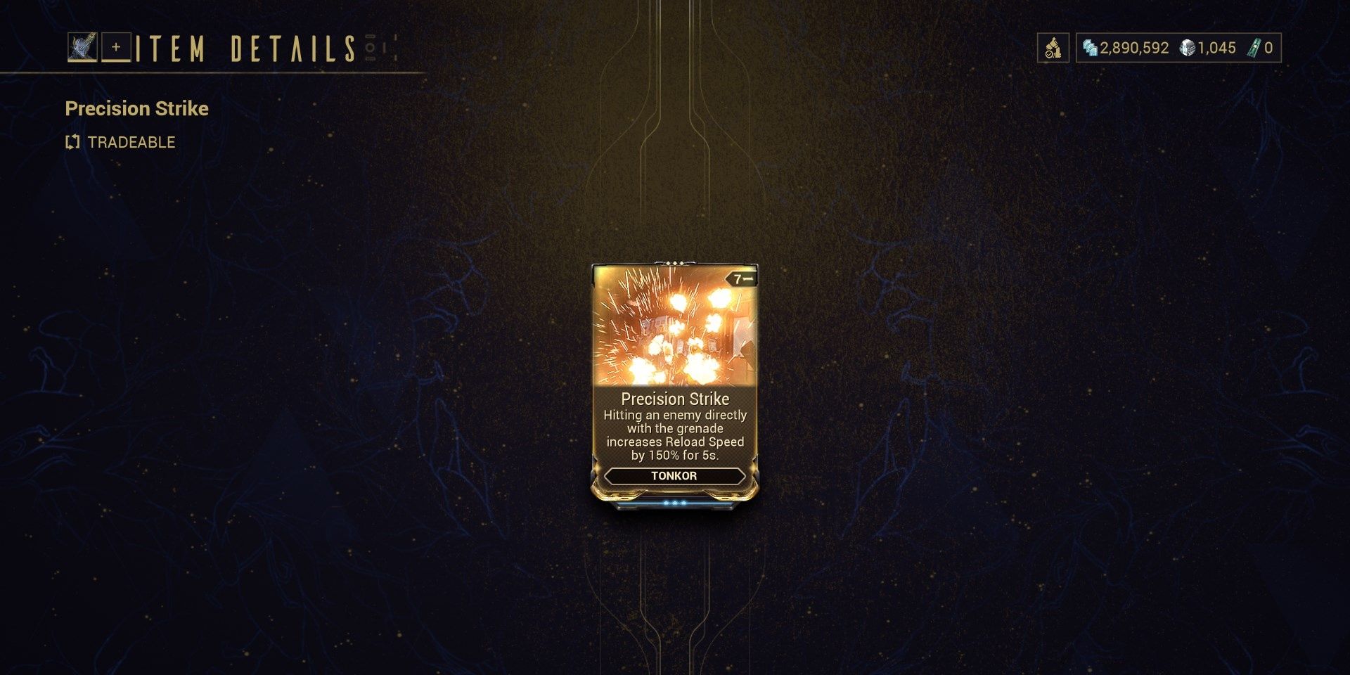 Warframe Precision Strike Tonkor Mod