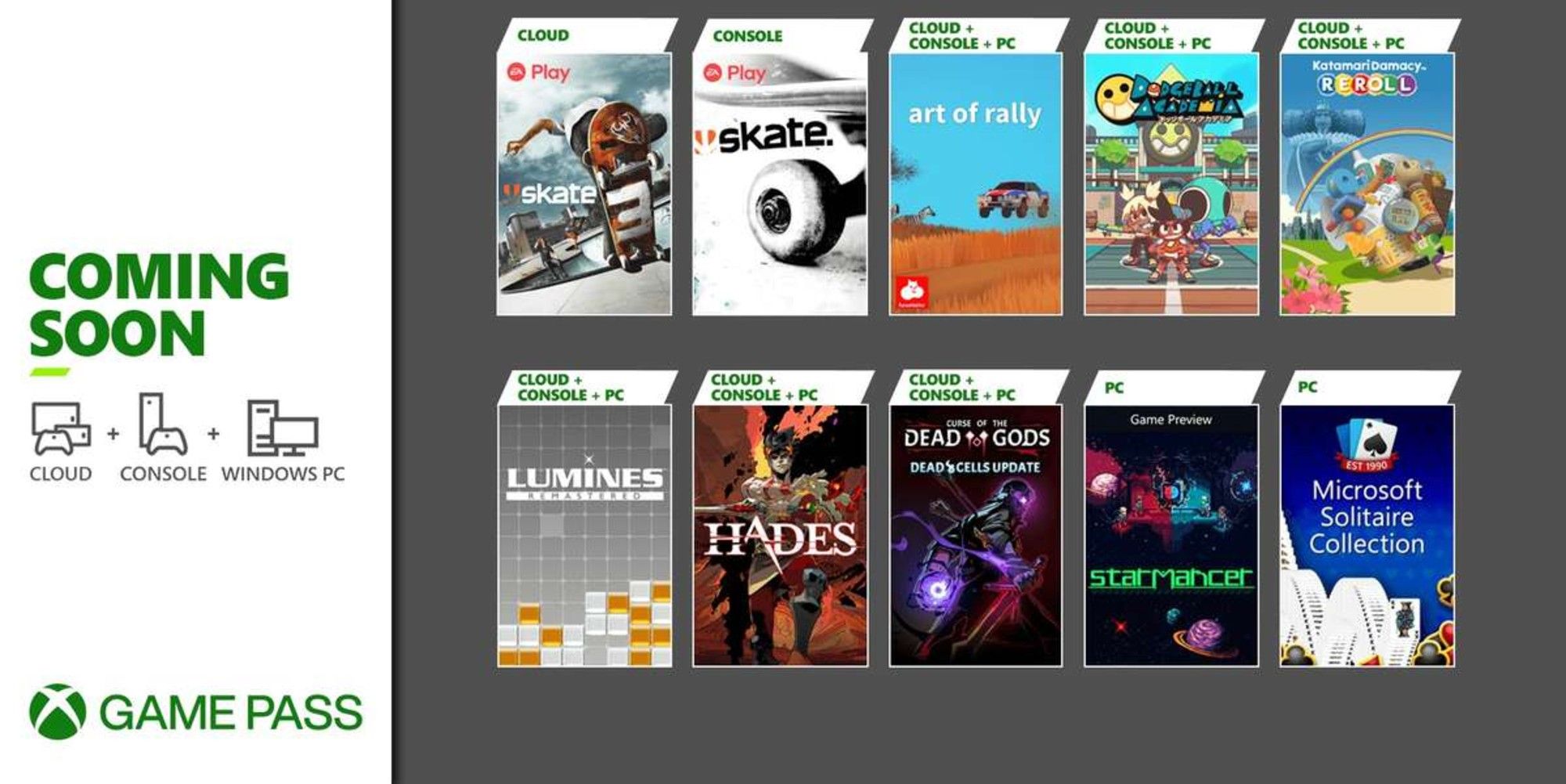 XBOX game pass august