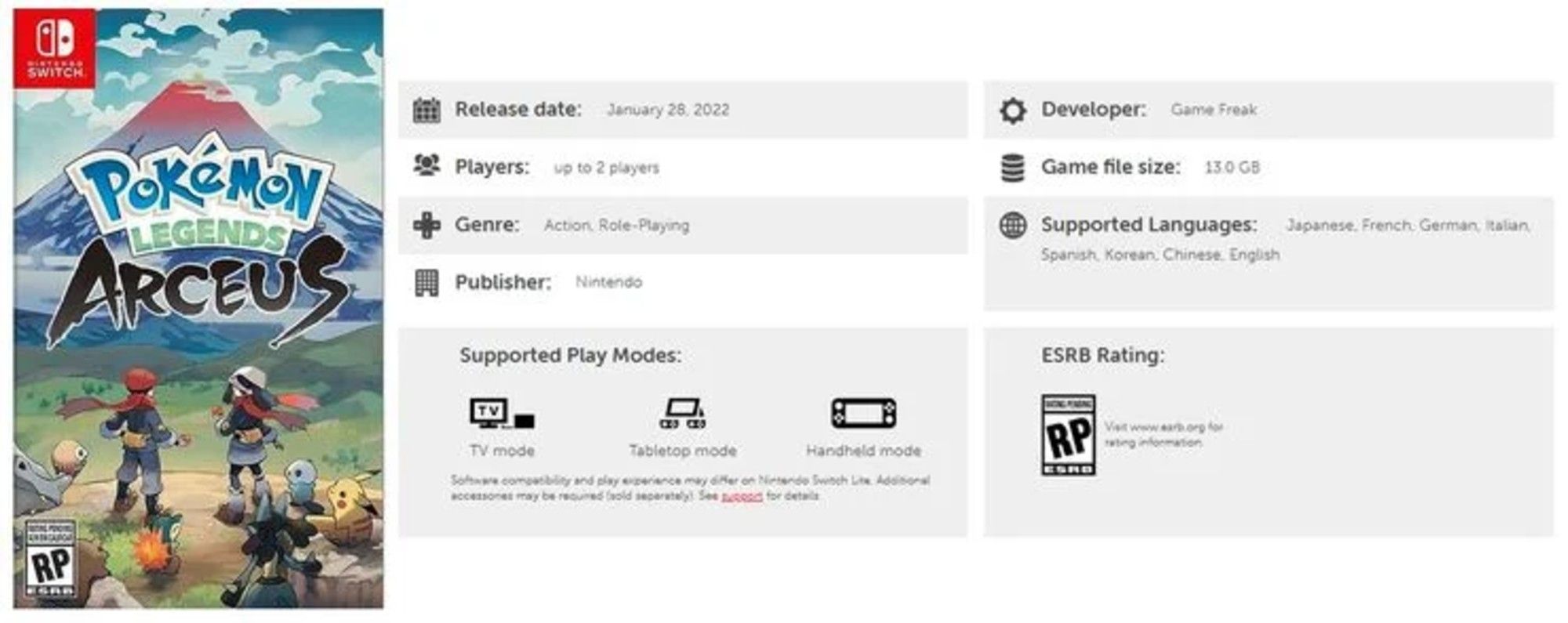 arceus file size 
