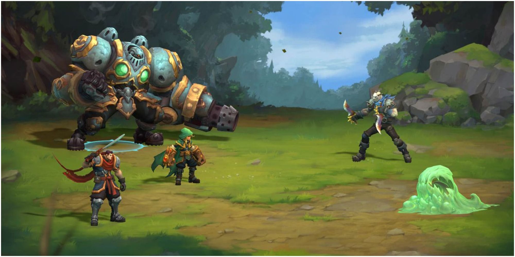 battlechasers characters fighting enemies
