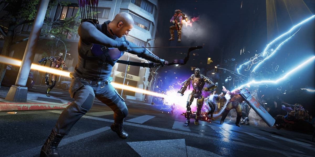 clint barton shooting arrow