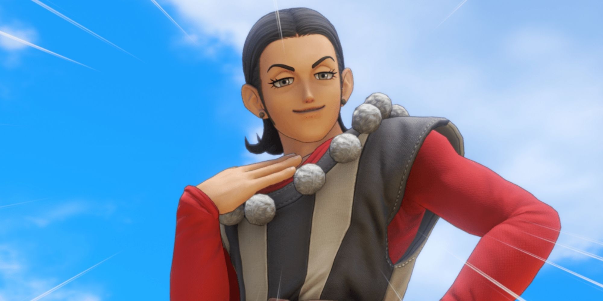 dragon quest xi sylvando holding his hand to his chest