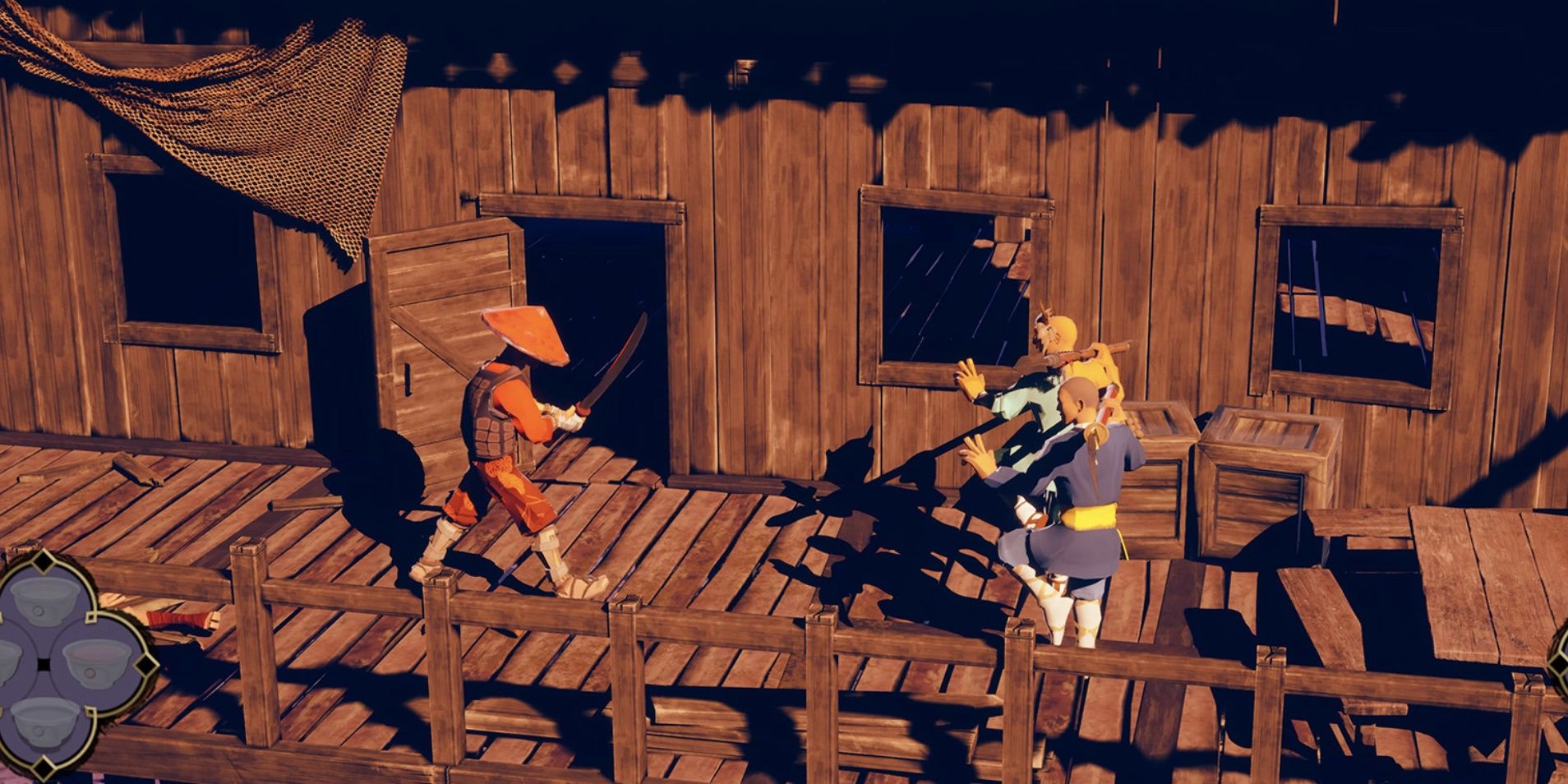 fighting in village in 9 monkeys of the shaolin