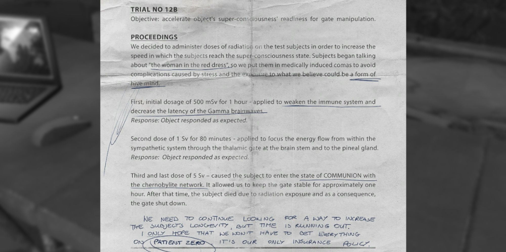Chernobylite: NAR Human Testing Note