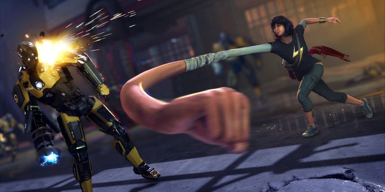 kamala khan punching a robot