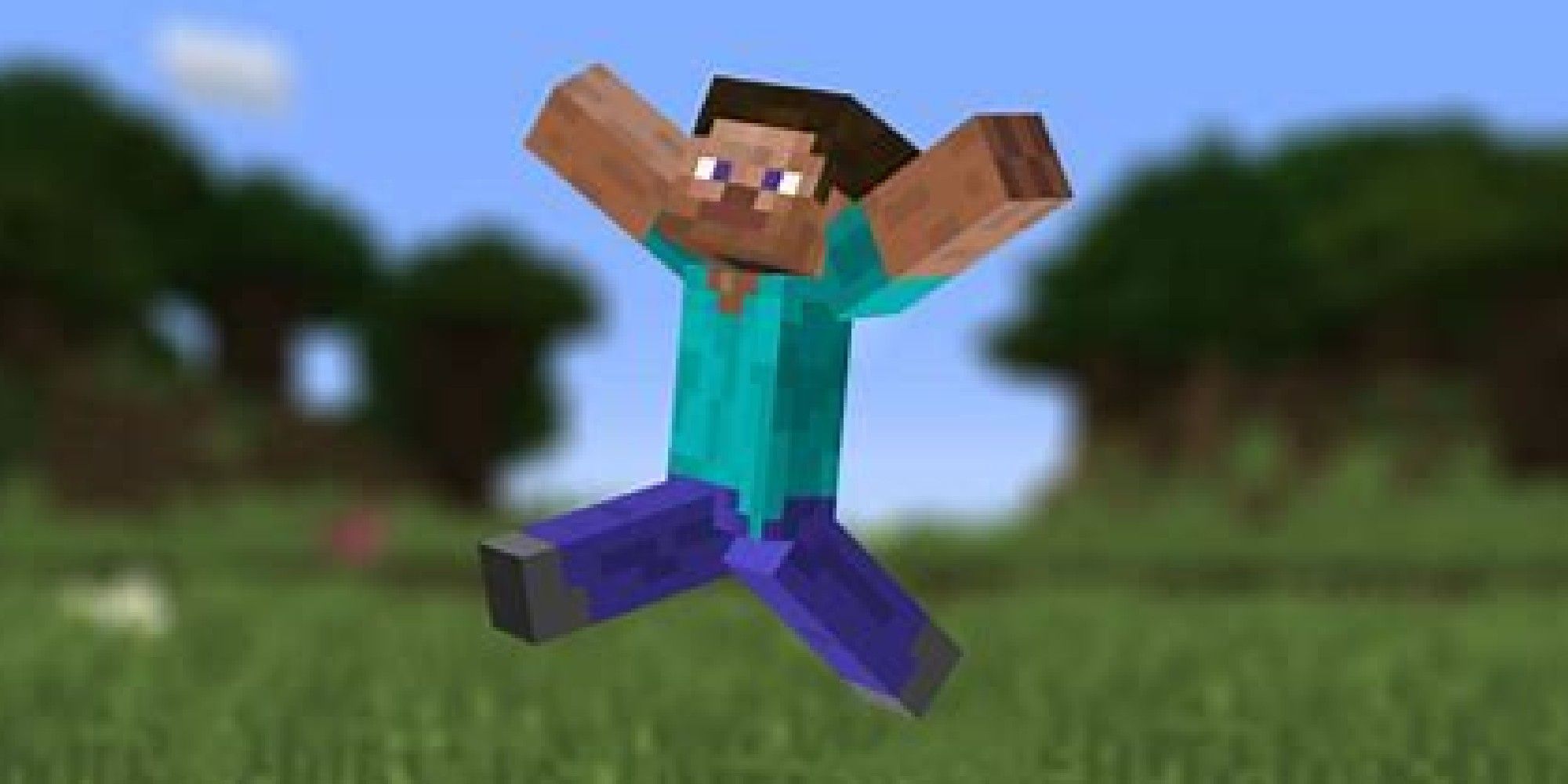 Steve jumping in Minecraft