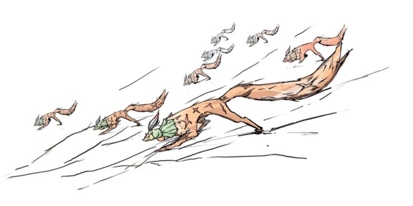 Concept Artwork Featuring the Tube Foxes From Okami