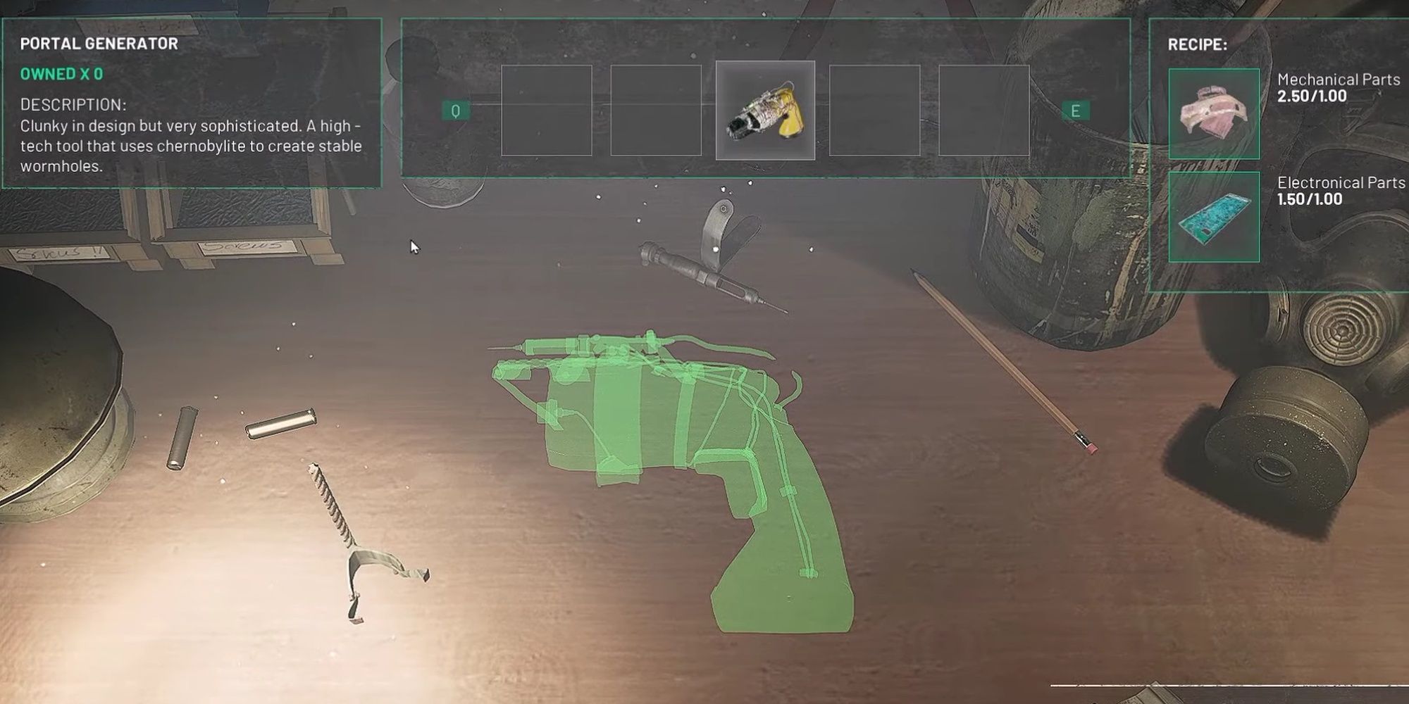 Chernobylite: Portal Gun Crafting Scene