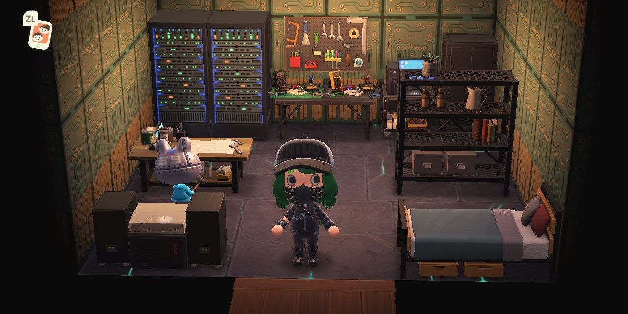 Ribbot and a player in Animal Crossing New Horizons